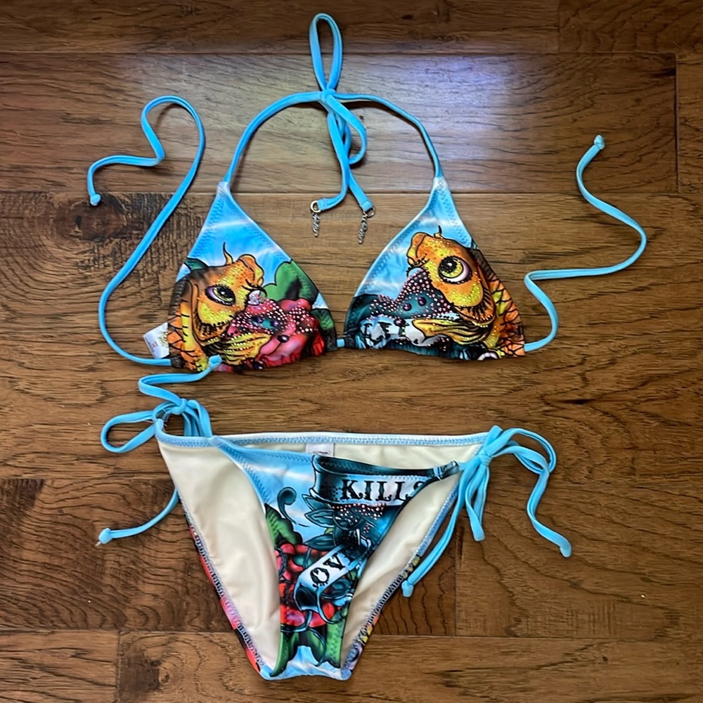 New without tags Ed Hardy bikini set Top is M and bottom is S